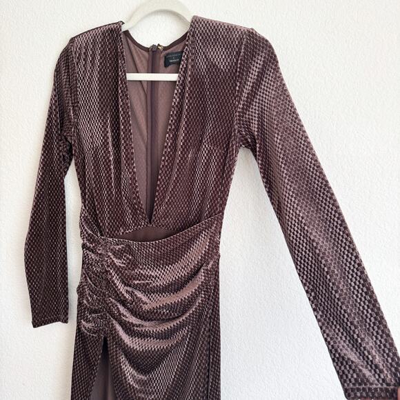 Michael Costello Sheana Gown Revolve Brown Velvet Maxi Dress - Picture 9 of 10